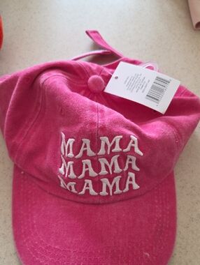 Pink 'MAMA' Embroidered Baseball Cap